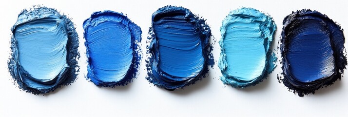 Blue Paint Swatches Arranged in a Row