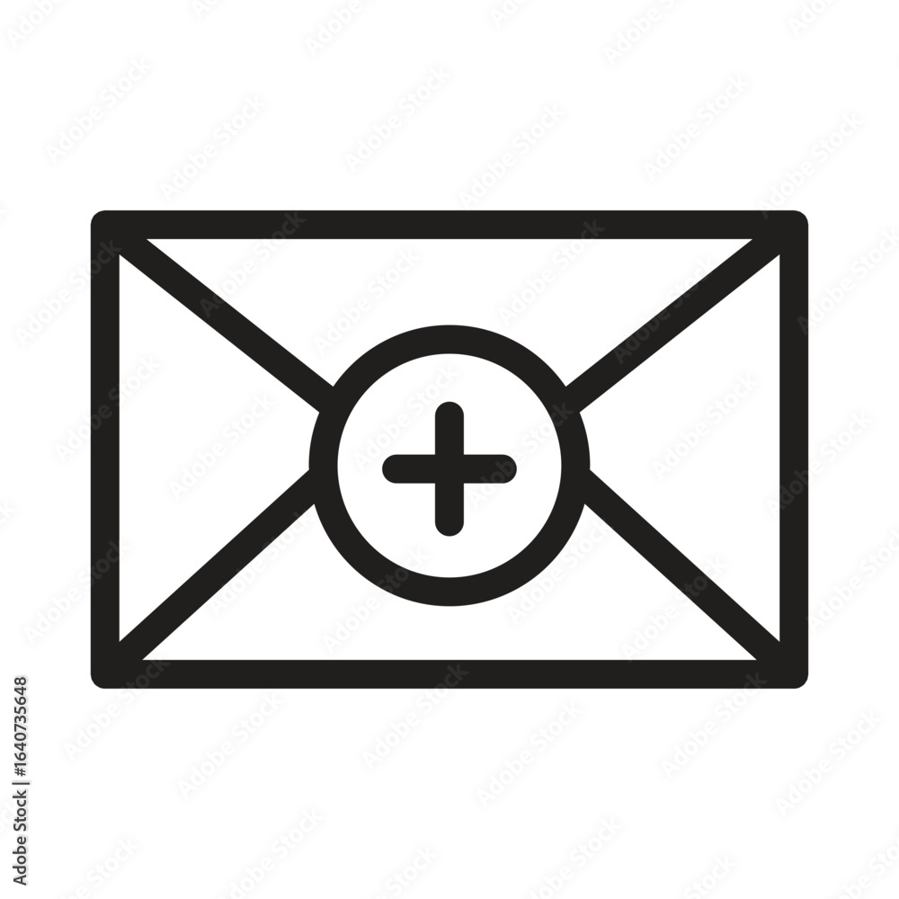 Poster add mail vector outline icon. eps 10 file