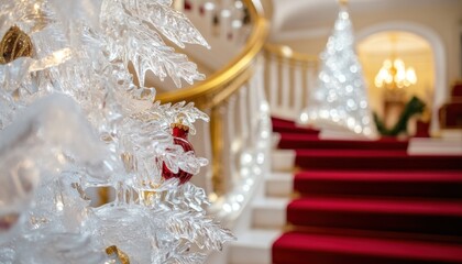 Crystal Christmas Tree Ornament Red Staircase