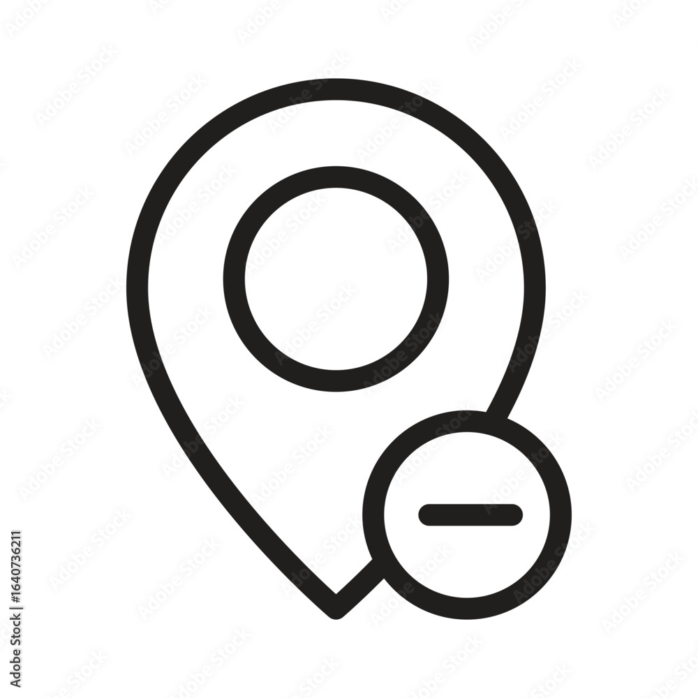 Poster remove location vector outline icon. eps 10 file