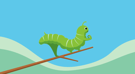 Cheerful Caterpillar Adventure Illustration For Children Books And Education Content