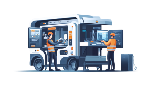 Technician Using Repair Machine