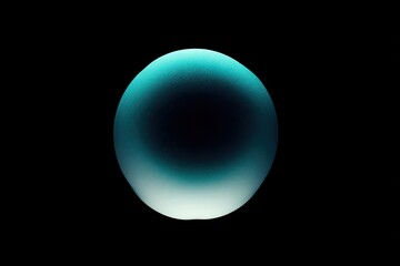 Fototapeta premium Teal sphere, smooth, dark background