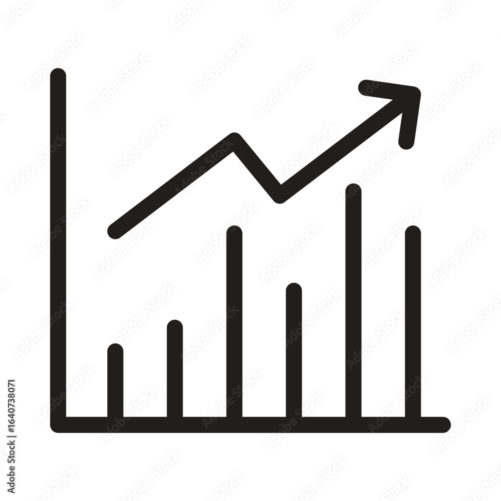 Poster bar graph vector outline icon. eps 10 file