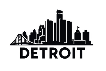 Fototapeta premium City skyline with iconic buildings and landmarks, Detroit