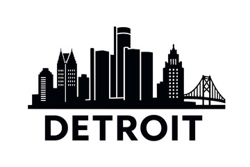 Obraz premium City skyline with iconic buildings and landmarks, Detroit