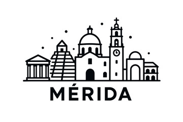 Obraz premium City skyline with iconic buildings and landmarks, Mérida