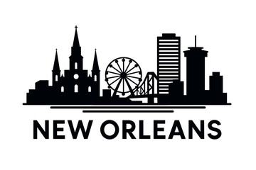Fototapeta premium City skyline with iconic buildings and landmarks, New Orleans