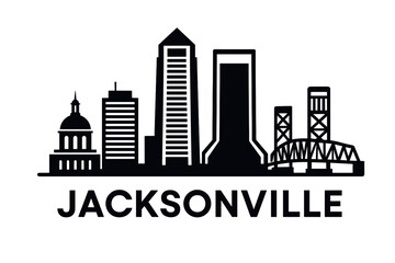 Fototapeta premium City skyline with iconic buildings and landmarks, Jacksonville