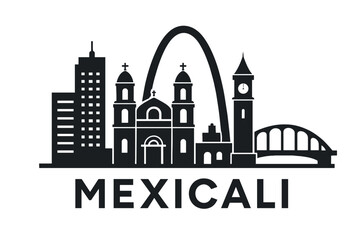 Mexicali city skyline with iconic buildings and landmarks