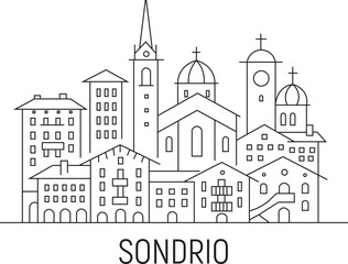Naklejka premium Sondrio City Line Draw Simple Minimalist