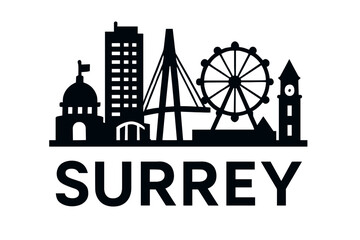 Surrey city skyline with iconic buildings and landmarks
