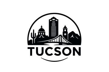 Obraz premium Tucson city skyline with iconic buildings and landmarks