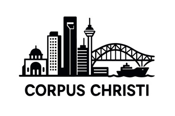 Corpus Christi city skyline with iconic buildings and landmarks