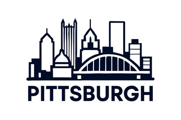 Pittsburgh city skyline with iconic buildings and landmarks