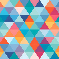 Colorful Geometric Polygon Pattern in Triangular Shapes and Hues