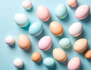 Colorful Easter eggs arranged in a festive setting, perfect for holiday and spring themed designs