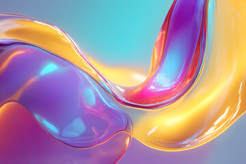 Colorful Fluid Shapes With Glossy Surfaces and Smooth Curves