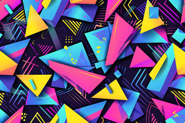 Colorful Abstract Geometric Background with Triangles and Shapes