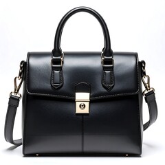 Black leather satchel