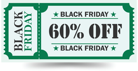 Black Friday 60% Off Discount Coupon – Green Promo Ticket