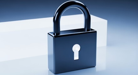 Naklejka premium Padlock Illustrating Security, Data Protection, and Encryption in Cybersecurity on a Geometric Background