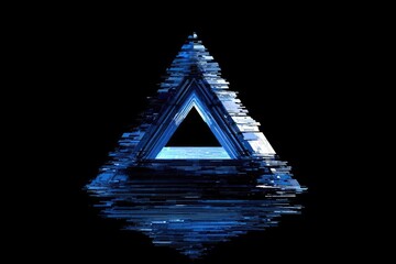 Abstract blue triangle, layered, geometric,  portal