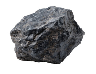 Dark, irregular, rough rock