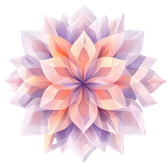 flowers and leaves Flat folk geometric style transparent background