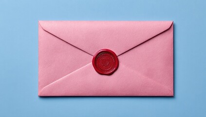 Pink envelope with red wax seal