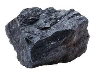 Dark, rough, irregular rock specimen