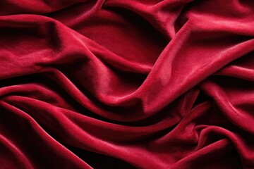 Obraz premium Deep crimson velvet drapes in flowing folds