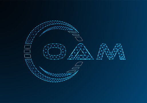 OAM low poly letter logo vector design. OAM lower poly logo design. Low poly logo.