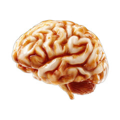 Obraz premium Brain covered in a glossy, caramel-like substance