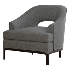 armchair isolated on white background, 3D render PNG.