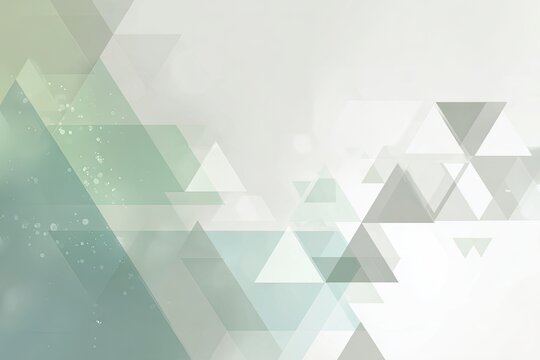 Abstract geometric background with overlapping triangles in muted greens and grays, featuring soft, diffused light and subtle texture