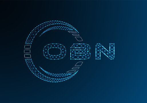 OBN low poly letter logo vector design. OBN lower poly logo design. Low poly logo.