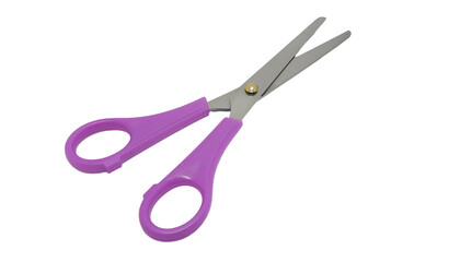 Purple Scissor for Cutting and Craft Projects Isolated on White Background
