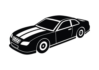 Fototapeta premium Nascar stock car silhouette black vector white background