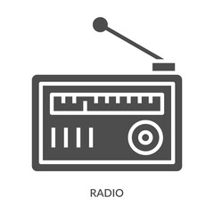 Radio Icon Line Style. Design Vector Illustration