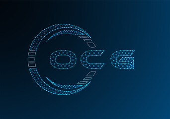 OCG low poly letter logo vector design. OCG lower poly logo design. Low poly logo.