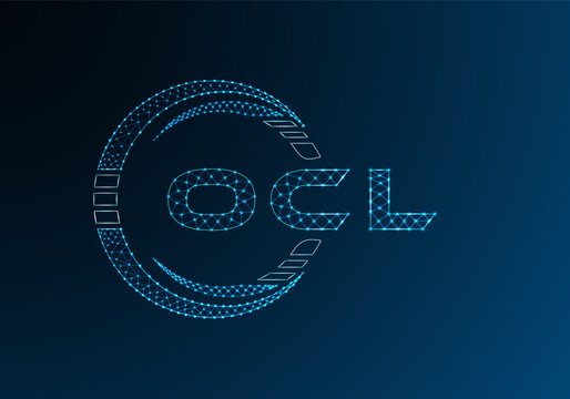 OCL low poly letter logo vector design. OCL lower poly logo design. Low poly logo.