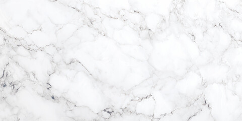Marble background. White stone texture with gray shadow. Panoramic format. soft veined white marble background