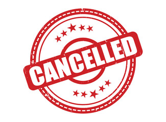 Cancelled Rubber Stamp Seal with a Star Border