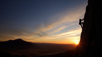 Climber at Sunset