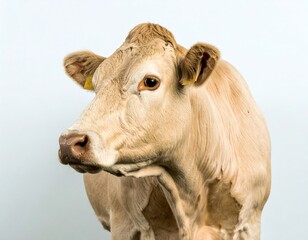 Close-up of a light beige cow