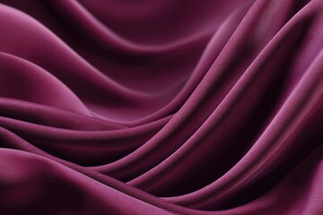 Obraz premium Close-up of deep plum-colored silk fabric, exhibiting smooth, flowing folds