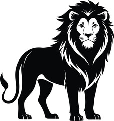 Minimalist lion silhouette vector graphic