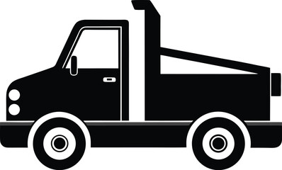 Silhouette of a tow truck from the side