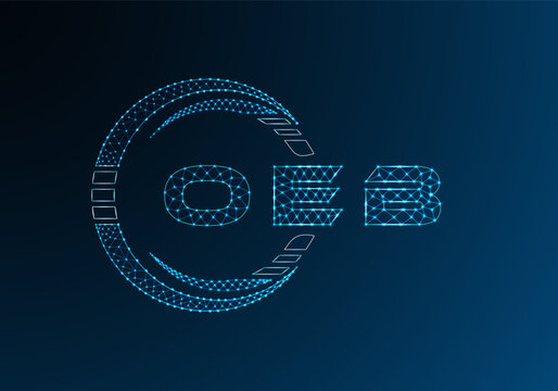 OEB low poly letter logo vector design. OEB lower poly logo design. Low poly logo.